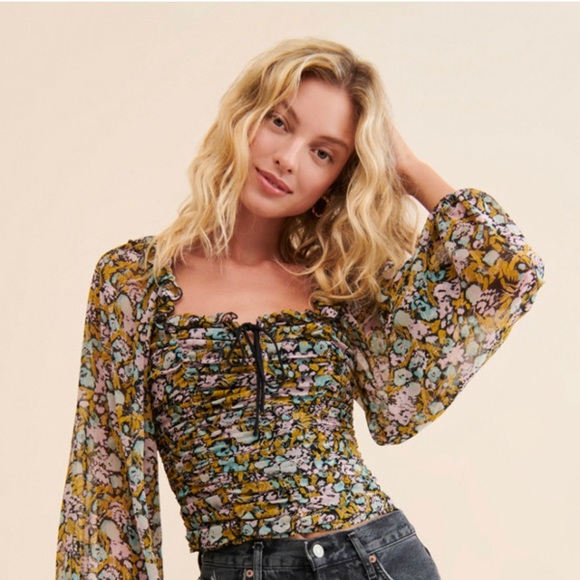 Free People Mabel Printed Blouse - Picture 1 of 5